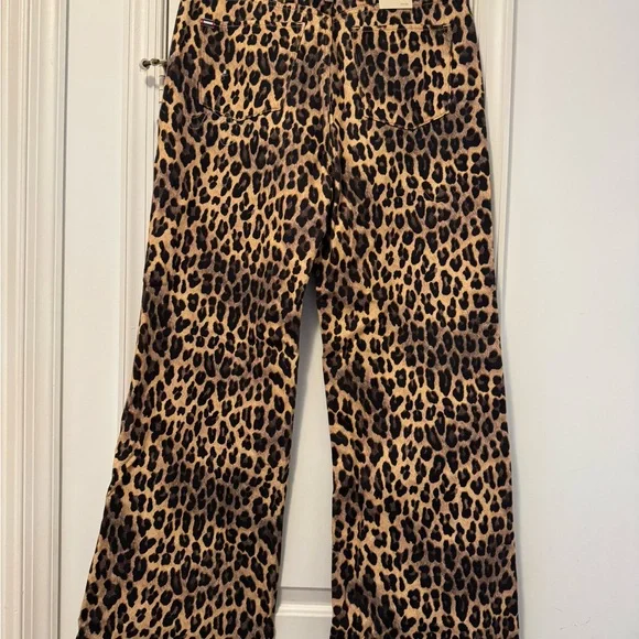 NWT Alice + Olivia Leopard Print Wide-Leg Wezzy Jeans size 30 - Picture 4 of 16